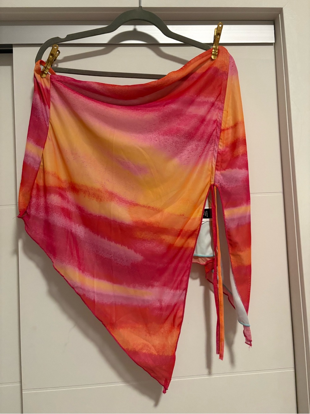 *4 for $30*Pink & Coral Tie-Dye Strapless Bandeau Top - Matching Mini Skirt - Picture 7 of 9